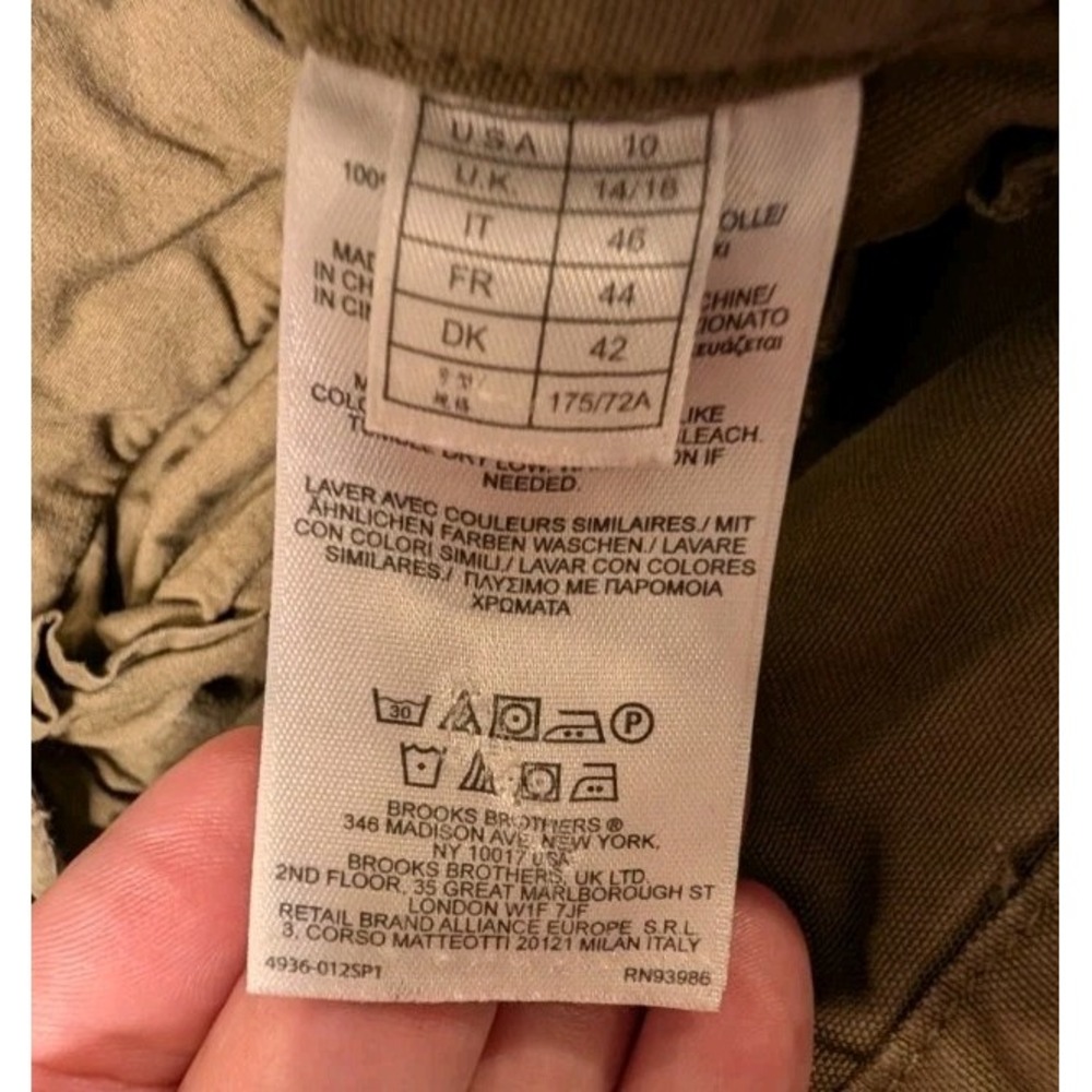 Brooks Brothers 1818 Women's 10 Olive Cargo Utility Pant Straight Pockets - Picture 11 of 12
